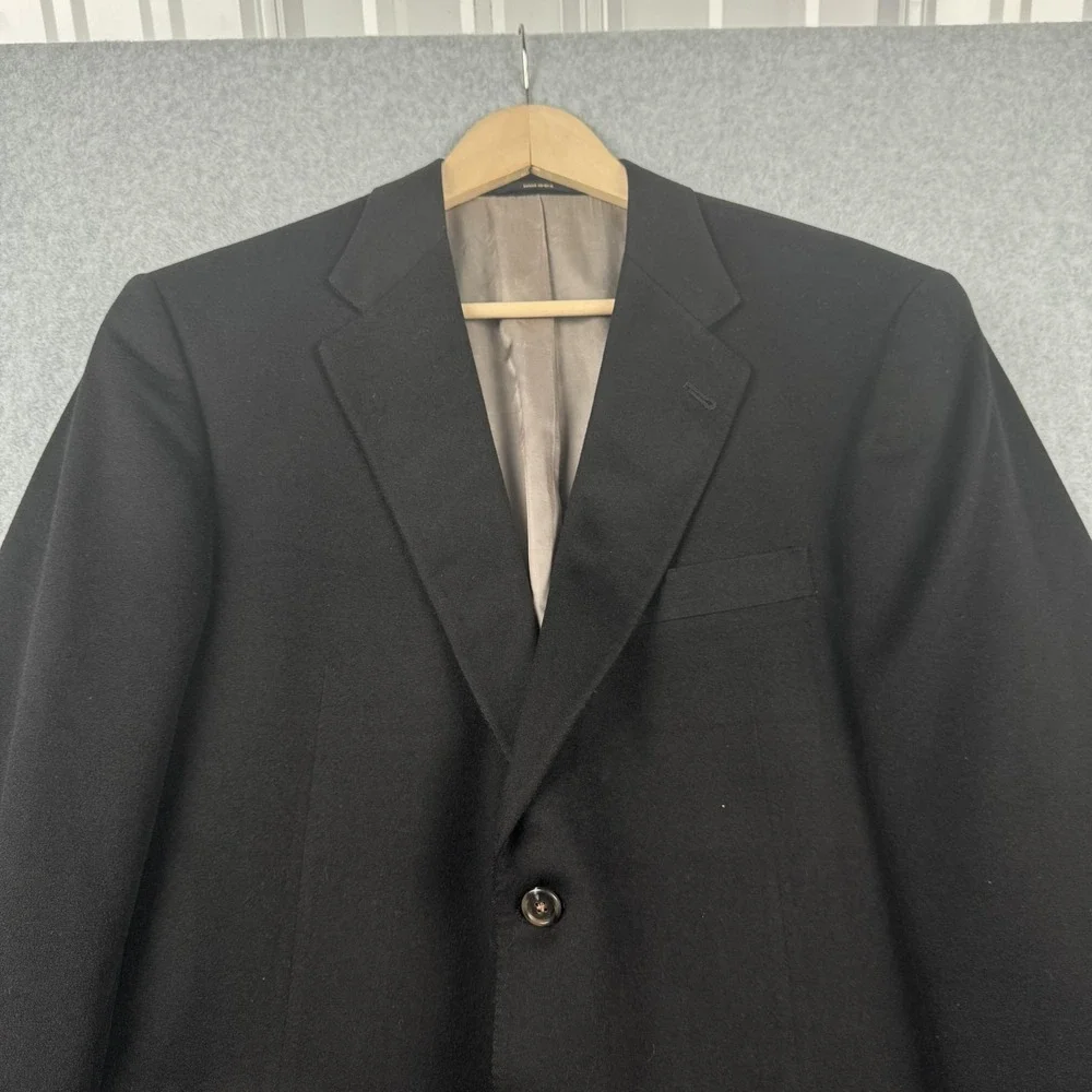 Hart Schaffner Marx Blazer Mens 41R Black Loro Piana‎ Cashmere Sport Coat USA